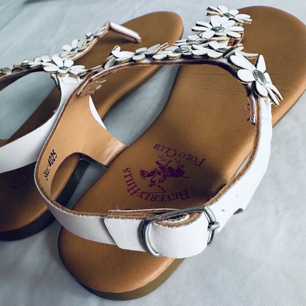 Beverly Hills Polo Club Girls Sandals Floral Kids Size 12 - Picture 5 of 6